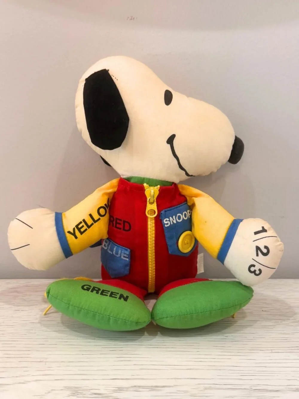 Vintage 1968 Learn & Play Peanuts Snoopy Doll Teach Me to Dress Activity Toy